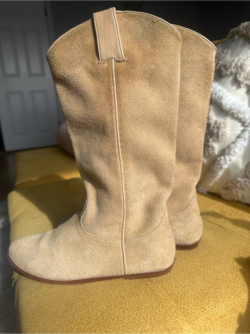 Esprit Tan Suede Knee-High Boots